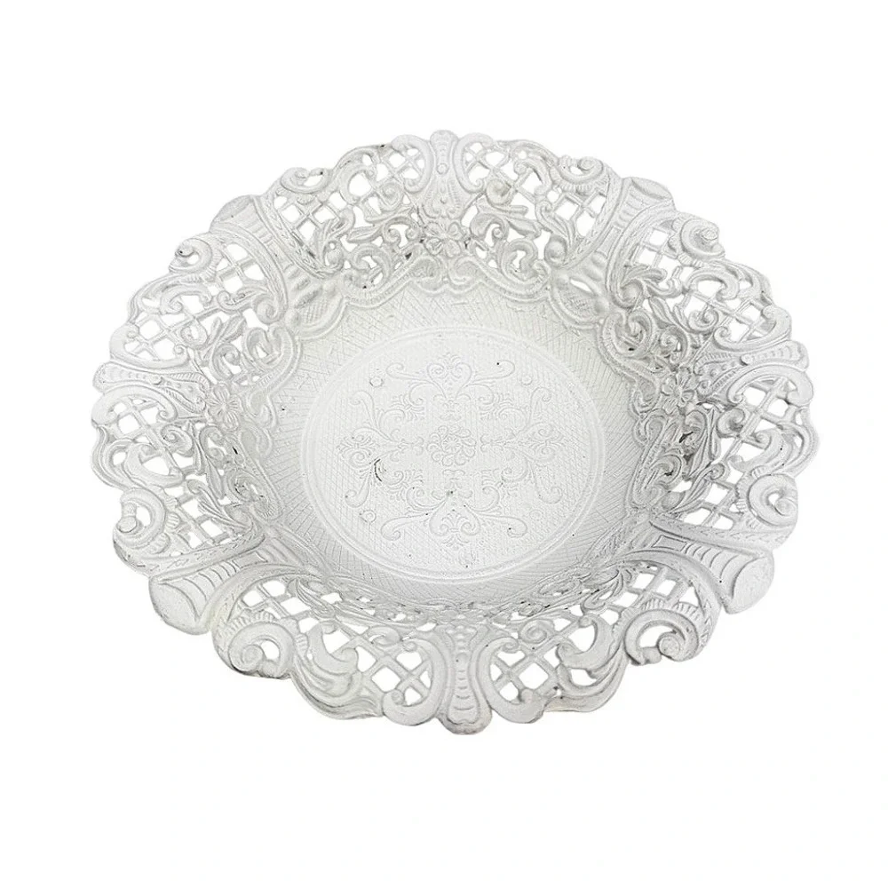 Vintage Ornate Brass Pierced Filigree Lattice Metal Bowl Dish Made in Italy 8.5